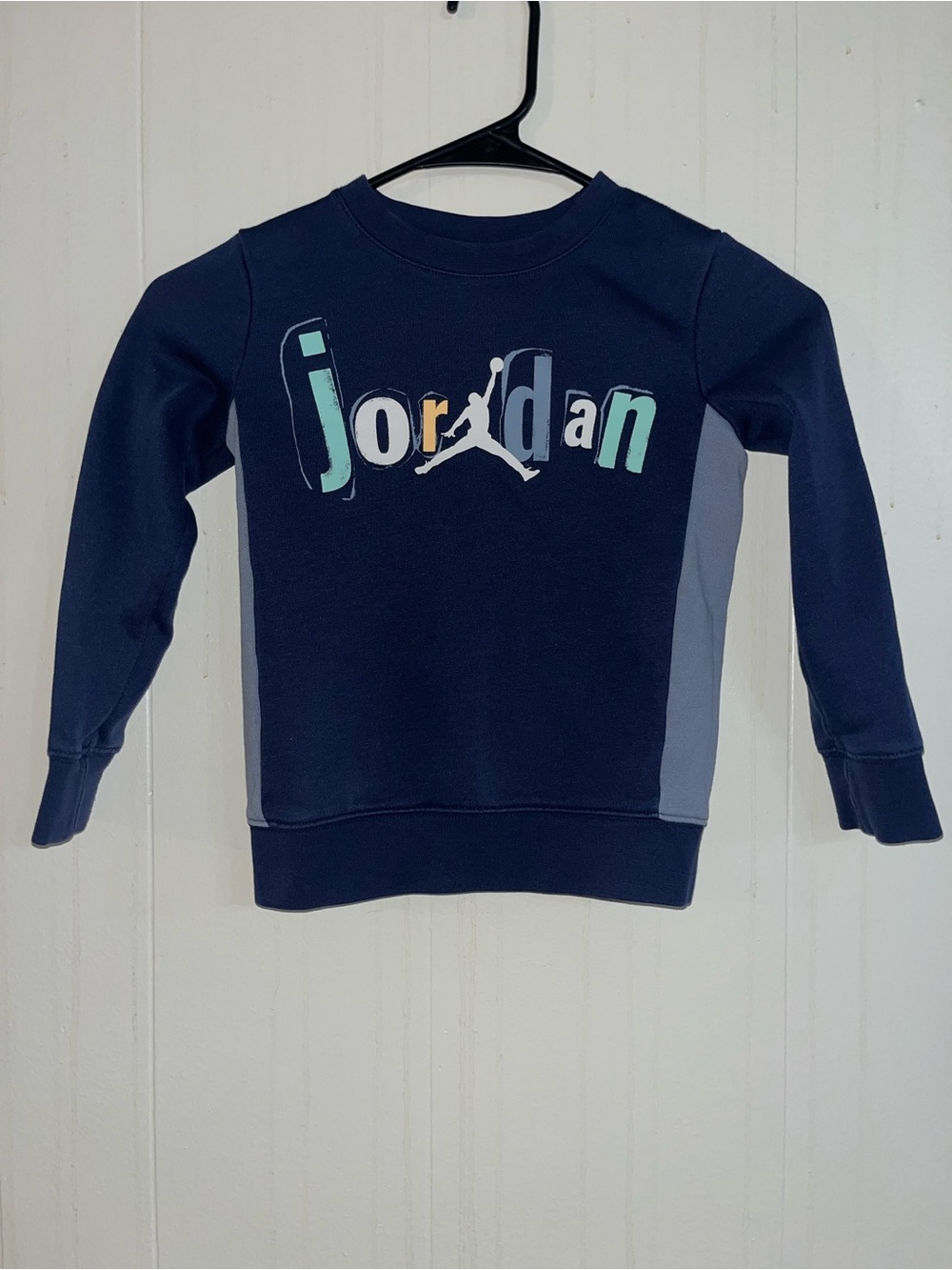 Jordan Navy Crew Sweatshirt with Teal Accent Logo